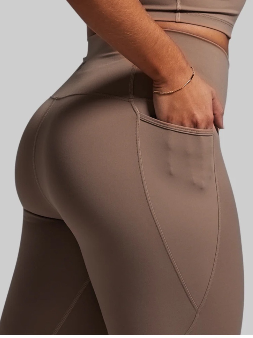 Born Primitive Women's High-Waist Pocket Leggings in Taupe